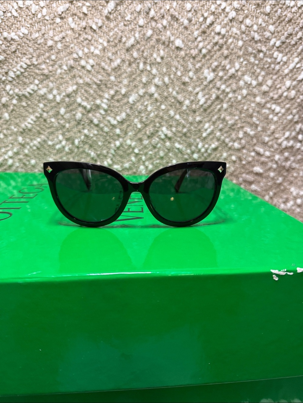MCM Black Cat-Eye Sunglasses with Dark Lenses